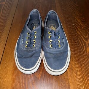 Navy Blue Vans with Gold Detailing